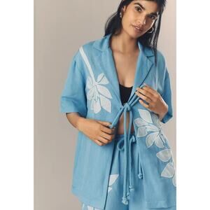 NWT Significant Other Tammy Linen Blend Tie Top - Size 8